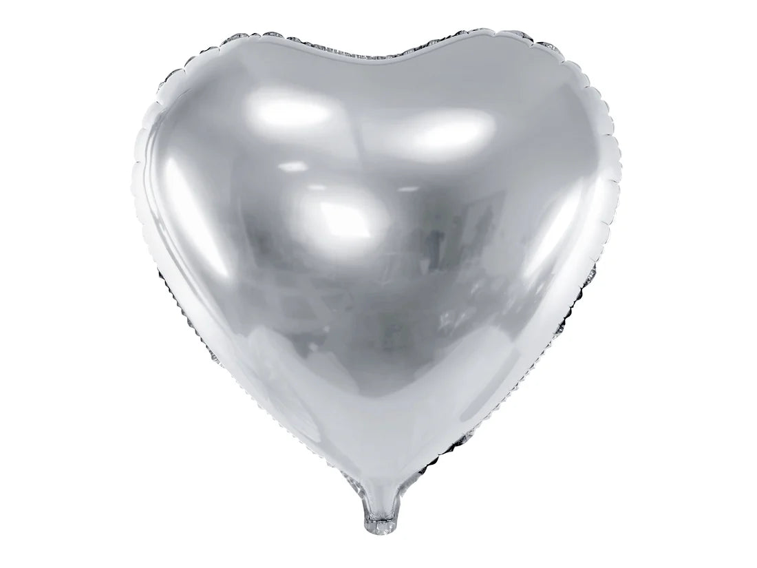 SILVER HEART 32” FOIL BALLOON