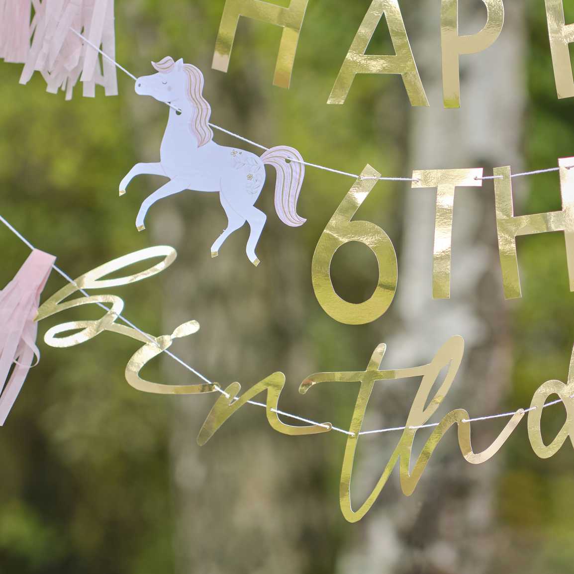 CUSTOMIZABLE PRINCESS HAPPY BIRTHDAY PARTY GARLAND