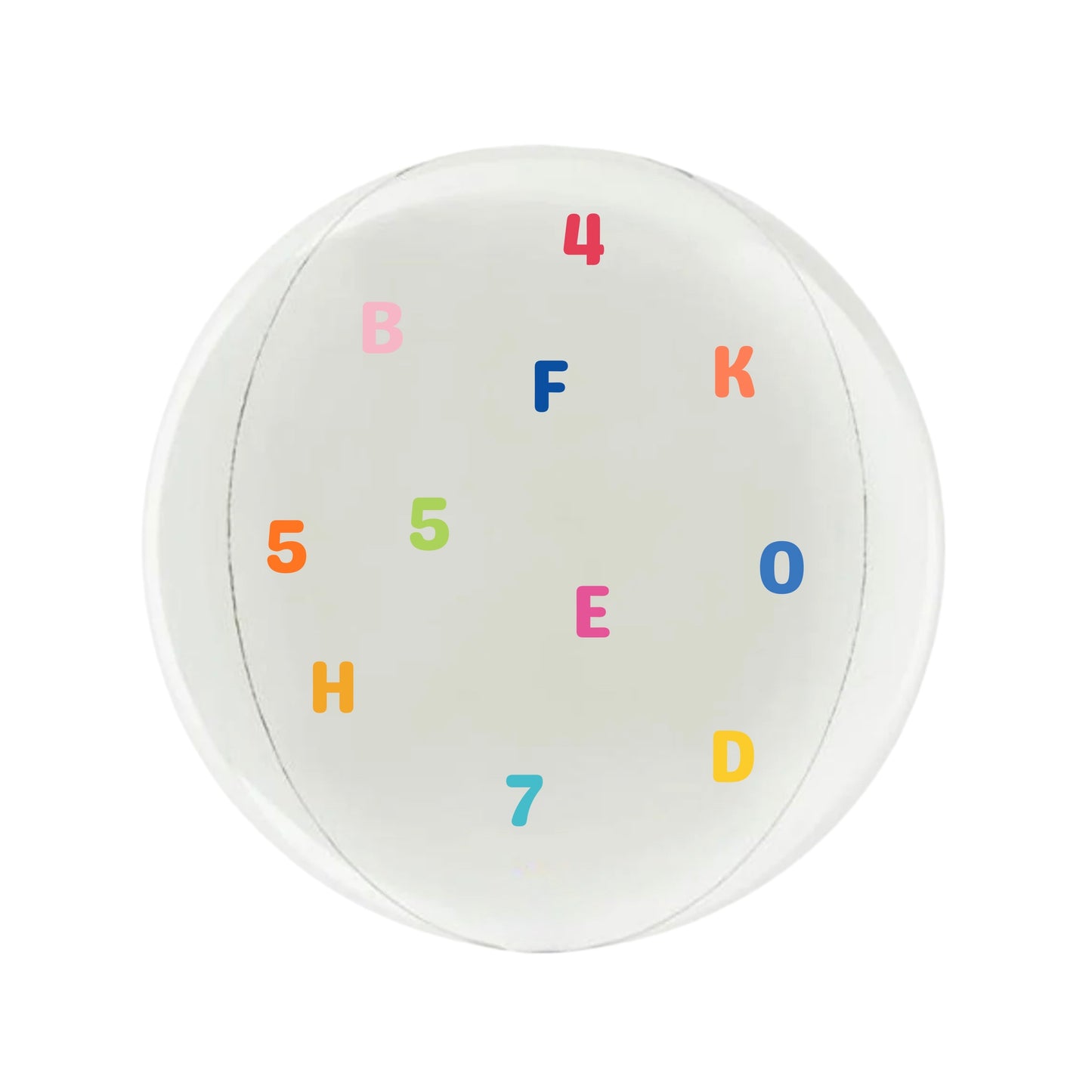 ALPHABET 15” WHITE 4D ORBZ FOIL BALLOON