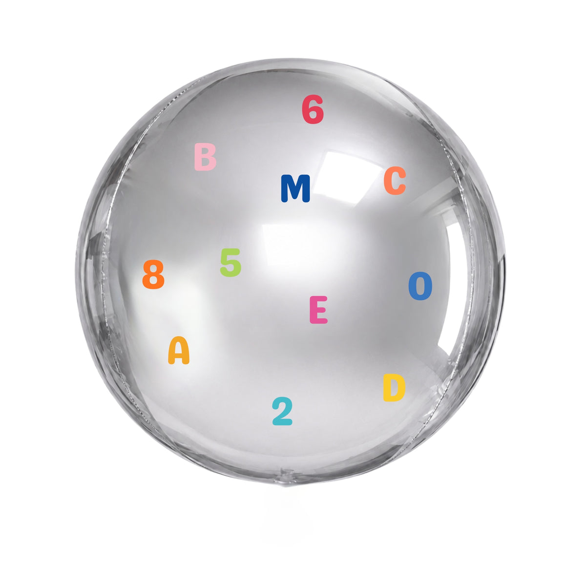 ALPHABET 15” SILVER 4D ORBZ FOIL BALLOON