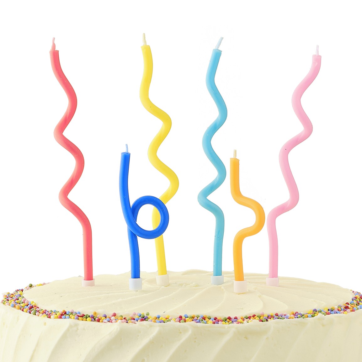 MULTICOLORED TWISTS BIRTHDAY CANDLES