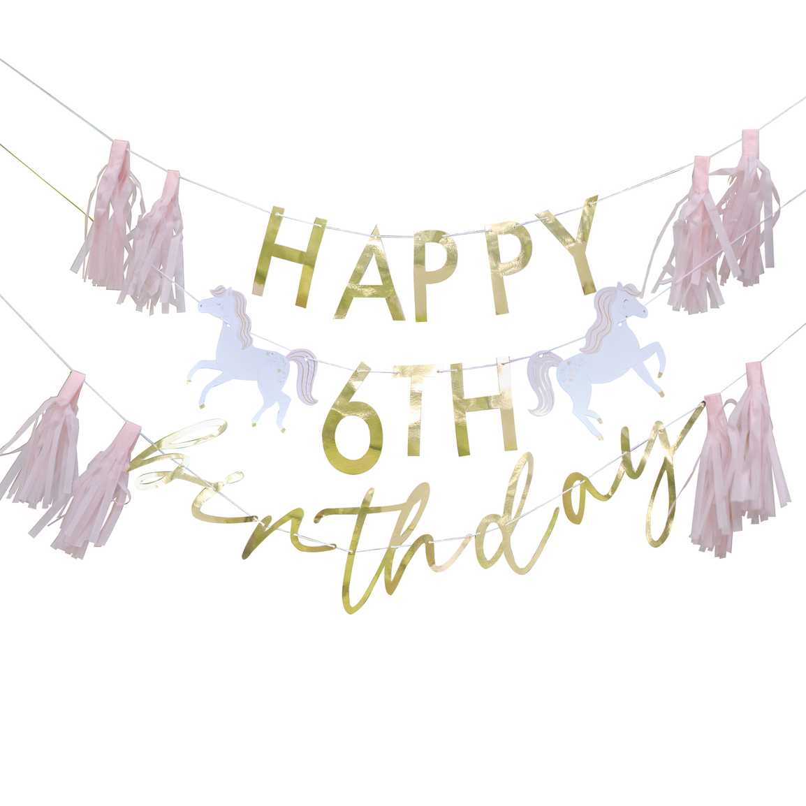 CUSTOMIZABLE PRINCESS HAPPY BIRTHDAY PARTY GARLAND