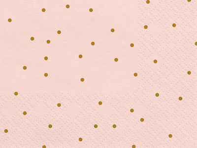 LIGHT PINK WITH GOLD POLKA DOTS NAPKINS