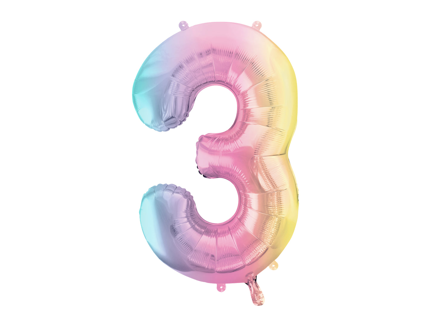 LARGE COLORFUL PASTEL FOIL NUMBER BALLOON