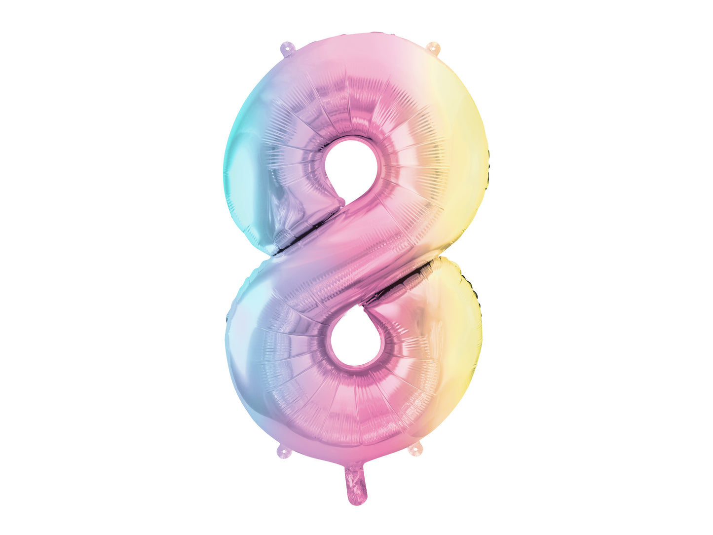 LARGE COLORFUL PASTEL FOIL NUMBER BALLOON