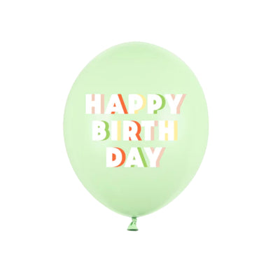 PISTACHIO HAPPY BIRTHDAY LATEX BALLOON
