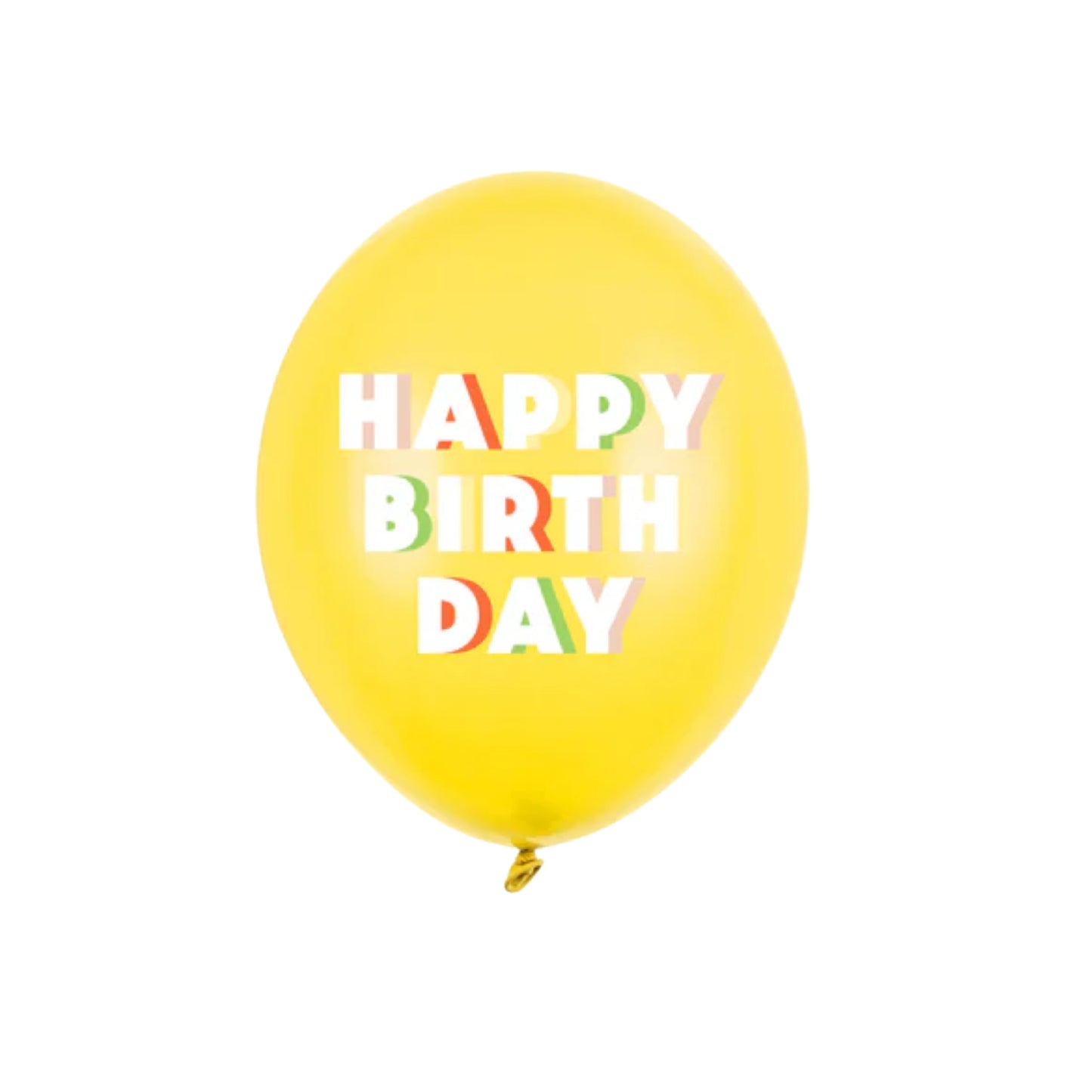 YELLOW HAPPY BIRTHDAY LATEX BALLOON