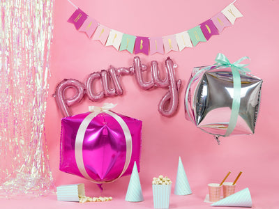 HOT PINK CUBE FOIL BALLOON