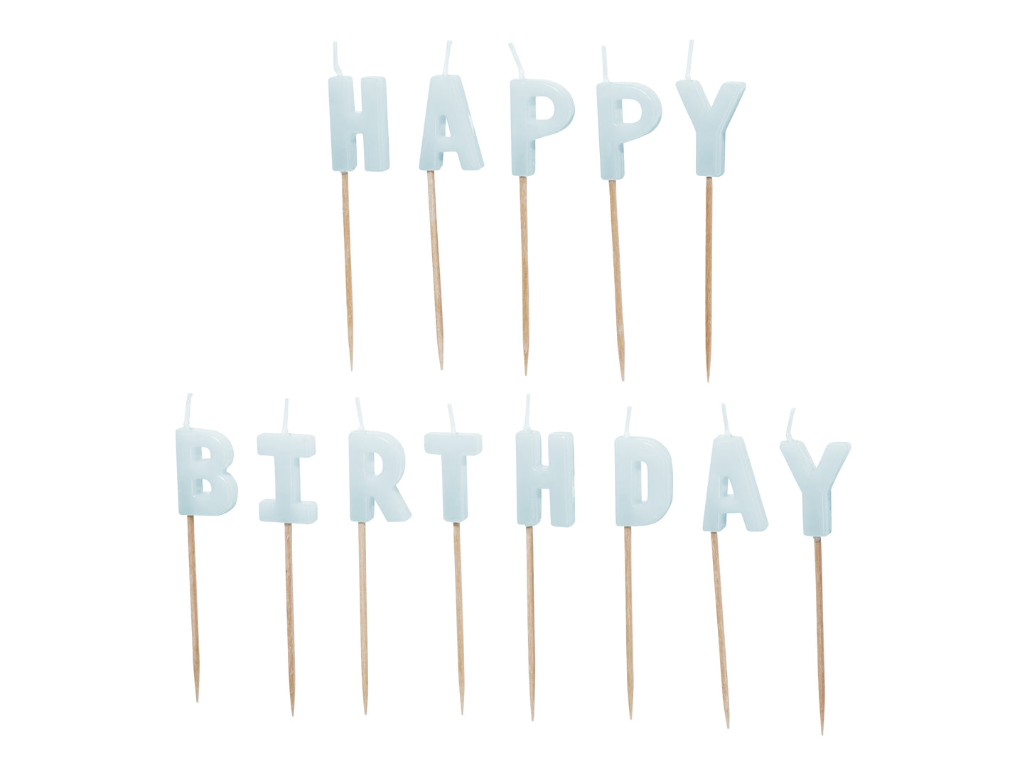 HAPPY BIRTHDAY LIGHT BLUE CANDLES