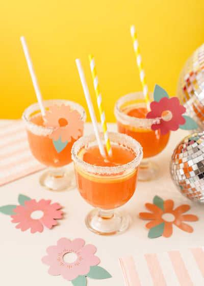 FLOWER DRINK TAGS