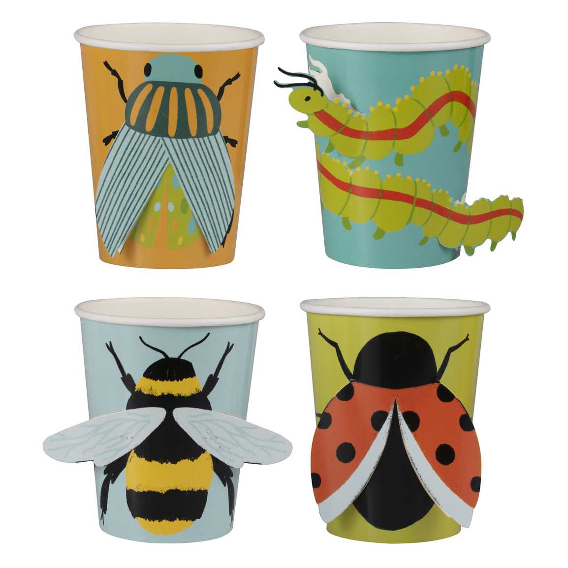 BUG PARTY POP OUT 3D PAPER CUPS