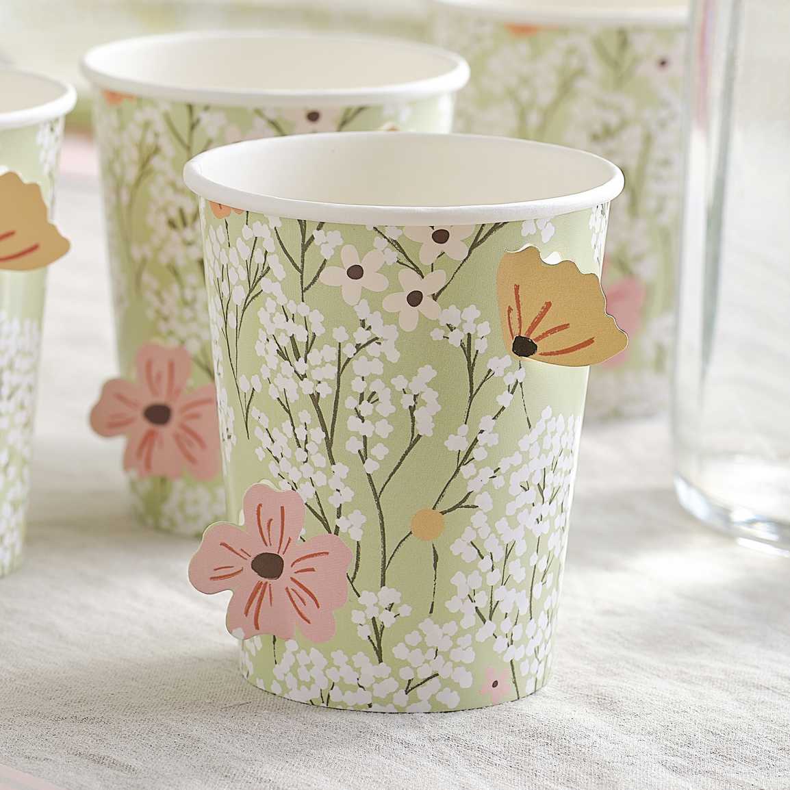 FLORAL PAPER CUPS