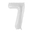 LARGE NUMBER PALE GREY/WHITE FOIL BALLOON