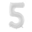 LARGE NUMBER PALE GREY/WHITE FOIL BALLOON
