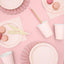 LIGHT PINK & GOLD POLKA DOTS PLATES [6 PCS]
