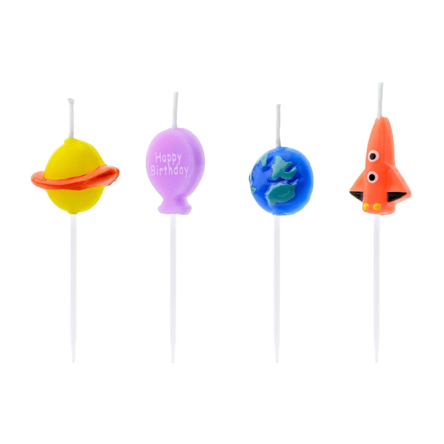 SPACE BIRTHDAY CANDLES [SET OF 4]