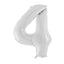 LARGE NUMBER PALE GREY/WHITE FOIL BALLOON
