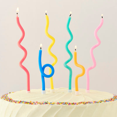 MULTICOLORED TWISTS BIRTHDAY CANDLES