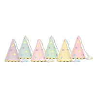 PASTEL STAR PARTY HATS [SET OF 6]