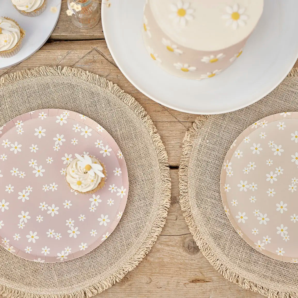 DAISY FLOWER PLATES [8 PCS]
