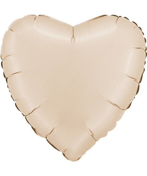 SATIN LIGHT CREAM 18" HEART BALLOON