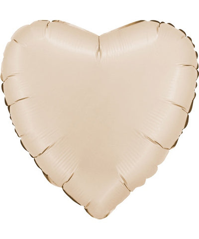 SATIN LIGHT CREAM 18" HEART BALLOON