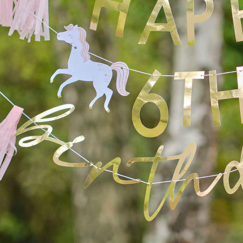 CUSTOMIZABLE PRINCESS HAPPY BIRTHDAY PARTY GARLAND