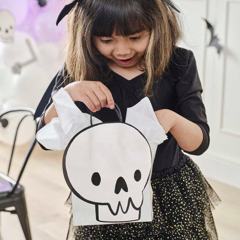 SKULL PAPER PARTY BAGS [6 PCS]