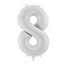 LARGE NUMBER PALE GREY/WHITE FOIL BALLOON