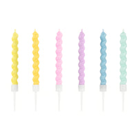 COLORFUL WAVY BIRTHDAY CANDLES [SET OF 6]