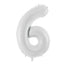 LARGE NUMBER PALE GREY/WHITE FOIL BALLOON