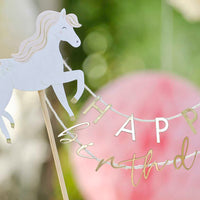 PRINCESS HORSE HAPPY BIRTHDAY CAKE TOPPER