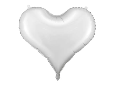 PALE WHITE/GREY HEART FOIL BALLOON