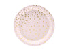 LIGHT PINK & GOLD POLKA DOTS PLATES [6 PCS]