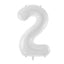 LARGE NUMBER PALE GREY/WHITE FOIL BALLOON