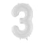 LARGE NUMBER PALE GREY/WHITE FOIL BALLOON