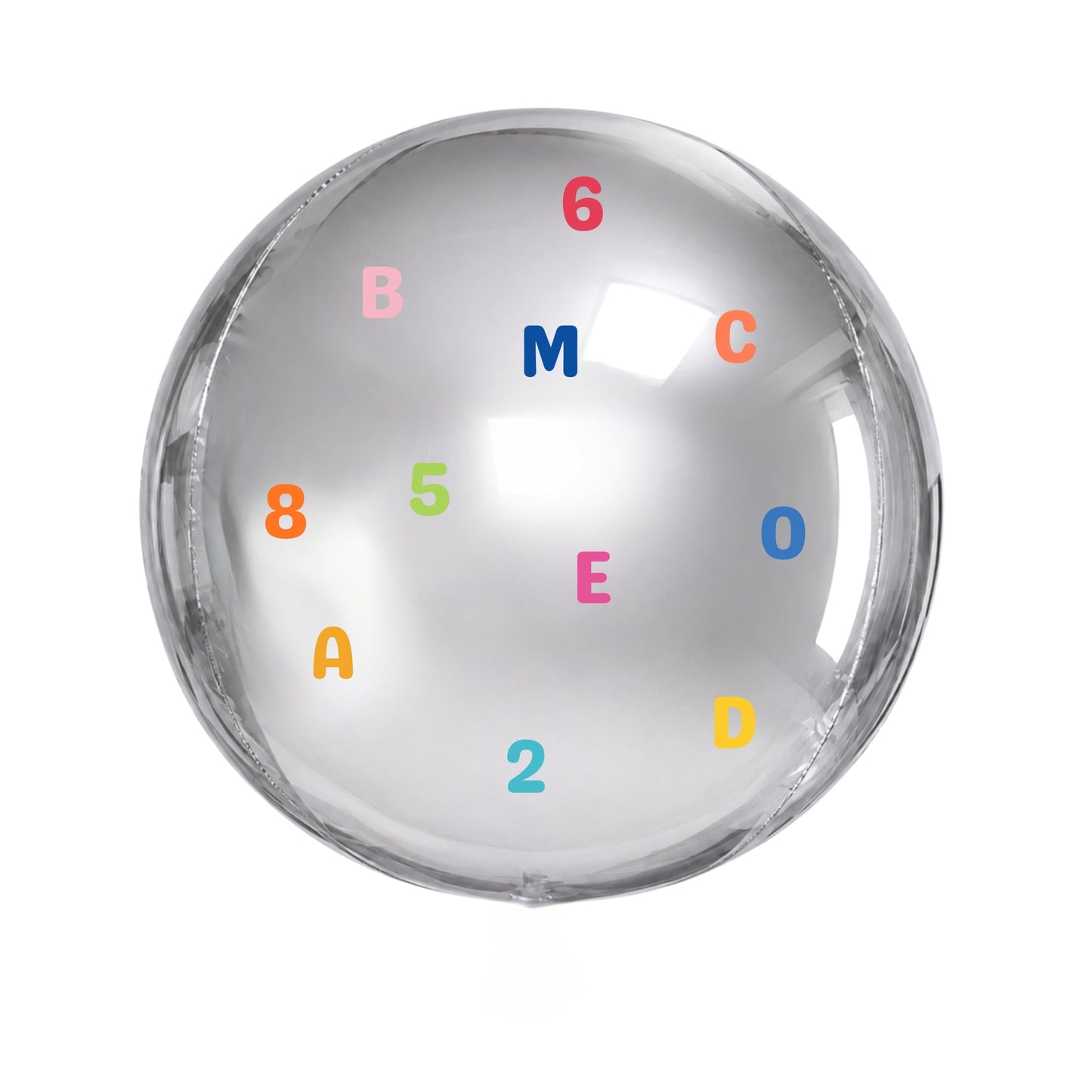 ALPHABET 15” SILVER 4D ORBZ FOIL BALLOON