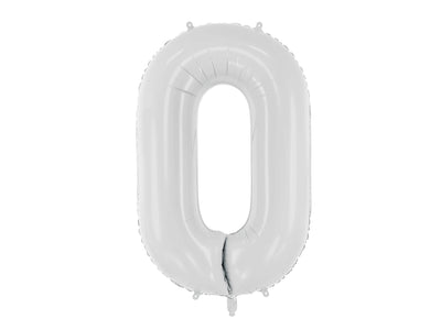 LARGE NUMBER PALE GREY/WHITE FOIL BALLOON
