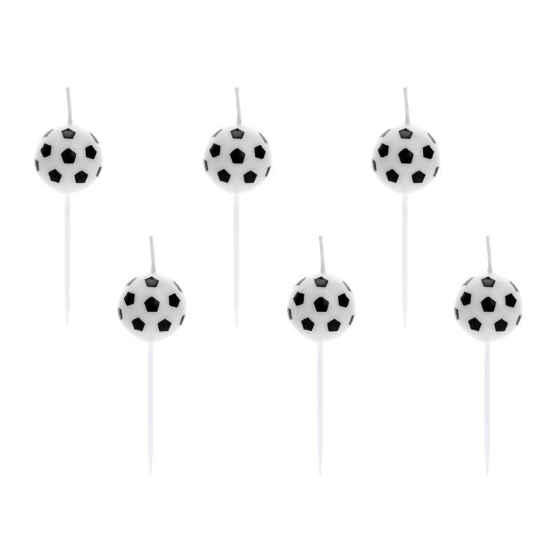 FOOTBALL SOCCER CANDLES [SET OF 6]