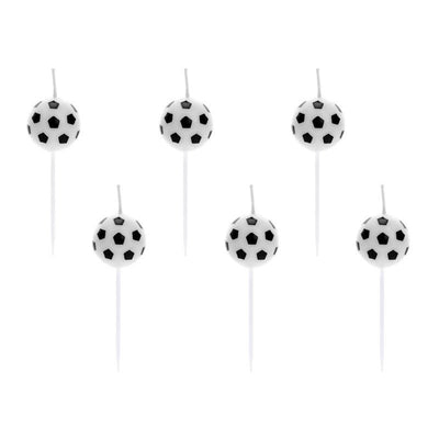 FOOTBALL SOCCER CANDLES [SET OF 6]