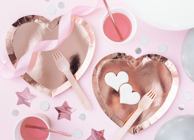 ROSEGOLD HEART PLATES [PACK OF 6]