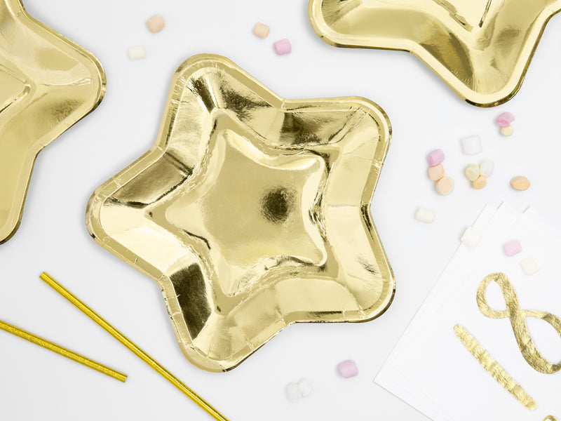 GOLD STAR FOIL PLATES [6 PCS]