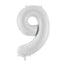 LARGE NUMBER PALE GREY/WHITE FOIL BALLOON