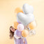 PALE WHITE/GREY HEART FOIL BALLOON