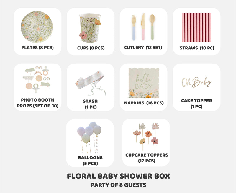 FLORAL BABY SHOWER BOX [PARTY OF 8]