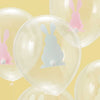 BUNNY BALLOONS WITH POM POMS [9 PCS]