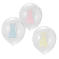 BUNNY BALLOONS WITH POM POMS [9 PCS]