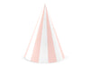 LIGHT PINK STRIPED PARTY HATS [SET OF 6]