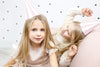 LIGHT PINK STRIPED PARTY HATS [SET OF 6]