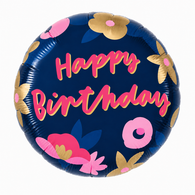 FLORAL HAPPY BIRTHDAY 31" ROUND FOIL BALLOON